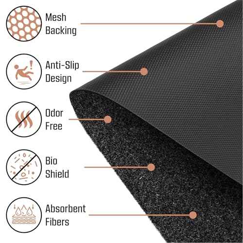 Urinal Mats (8 Pack - Rectangular) - Disposable, for Bathroom, Non-Slip Black Urinal Floor Mats | Odor-Absorbing Urinal Pads