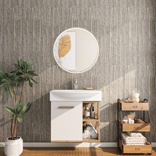 LACHEERY Taupe Grasscloth Wallpaper Textured Peel and Stick Fabric Wallpaper Textured Contact Paper for Cabinets and Drawers Waterproof Removable Grass Cloth Faux Linen Wall Paper for Walls 15.8"x80"