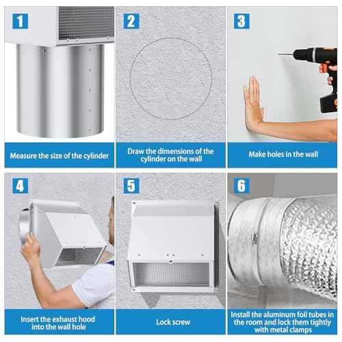 6 Inch Hooded Wall Vent with Screen and Damper,Wall Exhaust Vent Cover Cap,Dryer Vent Cover Outside,External Extractor Wall Vent Hood for House Kitchen Range Hood Air Ventilation White