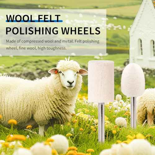 110PCS Wool Felt Polishing Wheel Kit for Rotary Tool - 1/8" Shank, Jewelry Metal Buffing Wheels