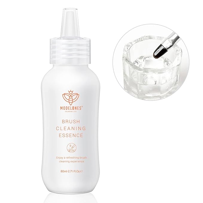Modelones Nail Art Brush Cleaner & Restorer 80ml/2.71 Fl.Oz for Gel Polish/Nail Extension Gel/Nail Art Liner/Dip Powder/Acrylic Builder Manicure Brush DIY Salon at Home