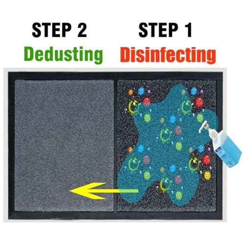 2 in 1 Disinfecting Sanitizing Floor Entrance Doormats, Wet Dry Shoe Mat, Disinfection Entry Rug Shoe Sanitizer, Indoor Outdoor Rug, Shoe Sole Cleaning Mat (Brown - 17x31 inch)