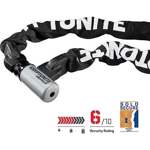 Kryptonite Kryptolok 995 Bike Chain Lock, 3 Feet Long Heavy Duty Anti-Theft Sold Secure Gold Bicycle Chain Lock with Keys for Bike, Motorcycle, Scooter, Bicycle, Door, Gate, Fence