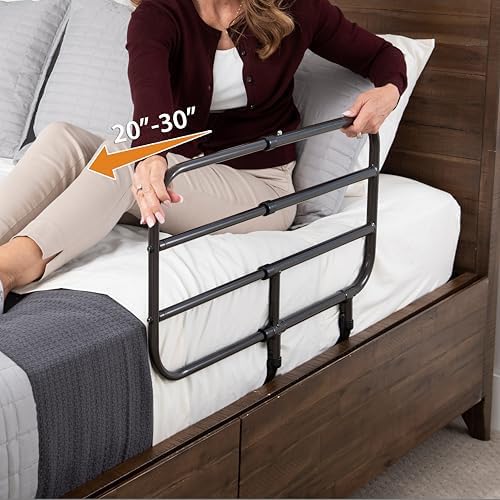 Able Life Bedside Extend-A-Rail, Adjustable Senior Bed Safety Railing and Stand Assist Grab Bar, Extendable Guardrail for Seniors and Elderly Adults, ASTM Safety Approved Bedrail