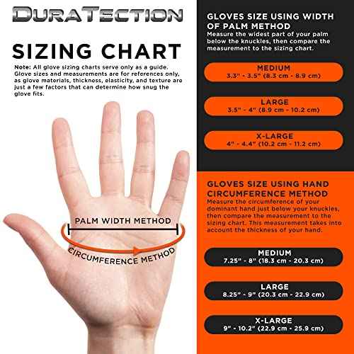 Dura-Gold Duratection 8 Mil Orange Super Duty Diamond Textured Nitrile Disposable Gloves, 3 Boxes of 100, Large - Latex Free, Powder Free, Food Safe, Safety Protection Work Gloves, Industrial