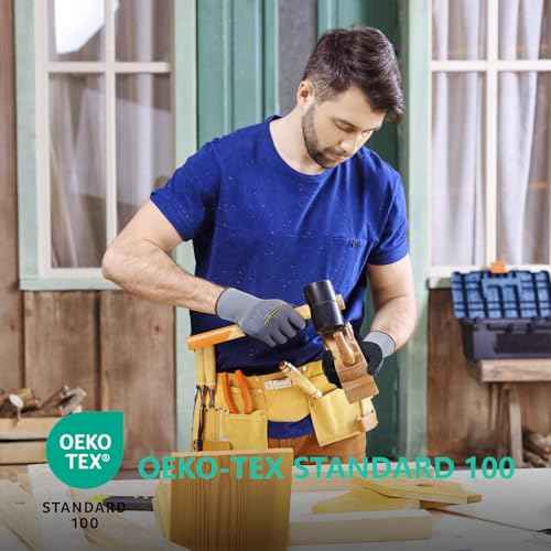 Tarantula Safety Work Gloves for General Purpose Nitrile Coated 12 pairs, Seamless Knit Breathable Nylon Glove with Black Micro-Foam Nitrile, Medium