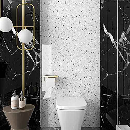 Livelynine White Granite Contact Paper for Countertops Waterproof Peel and Stick Countertops Kitchen Wallpaper Adhesive Counter Top Vinyl Wrap Desk Cover Table Laminate Countertop Sheets 15.8x78.8