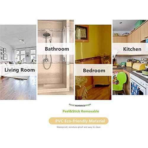 REDODECO 3D Flower Pattern Molding Peel Stick Wall Border for Home Decor Bathroom Kitchen,4 inch by 16.4 feet(Gold)