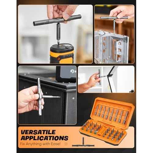 42 in 1 Magnetic Screwdriver Set, Ratcheting Screwdriver Kit,Detachable Multi-Functional Handle & 40pcs in Storage Case for Electronics, Furniture, DIY& Holiday Gifts (Orange)