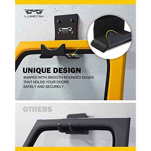 LUMENIX Heavy Duty Door Storage Hangers Bracket, Wall-Mounted Systems Kits Doors Holder Racks Compatible with 1956-2025 Jeep Wrangler CJ YJ TJ JK JKU JL JLU LJ JT (4 PCS, Animal Pattern)