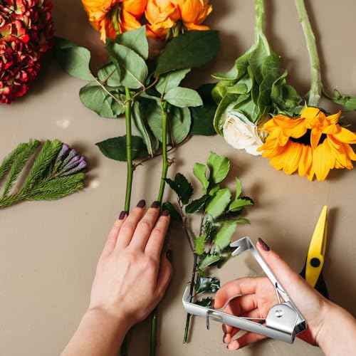 Gisafai 2 Pcs Rose Thorn Stripper Tool Thorn Remover Leaf Stripping Tool Stem and Leaf Remover Metal Flower Stripper for Outdoor Gardening Flower Arrangement Florist Supplies(Silver)