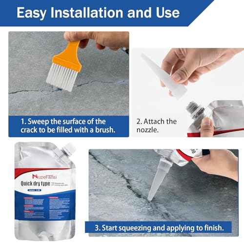 Concrete Crack Filler, Slab Concrete Crack Waterproof Repair Sealant, Weather-Resistant Caulking Glue, Quick-Drying Sealing Adhesive(6 pcs)