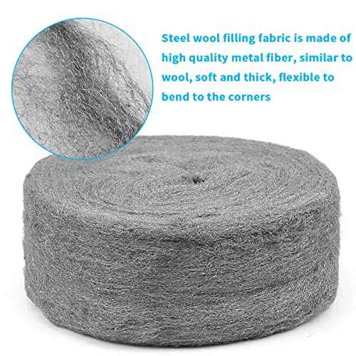 Steel Wool Roll, 30 FT Flexible Stainless Steel Wool Rolls Interstice Hole Filler, Barrier Wire Mesh Hole Fill Fabric, Control Gap Filter Keep Animals Away from Holes for House Garage