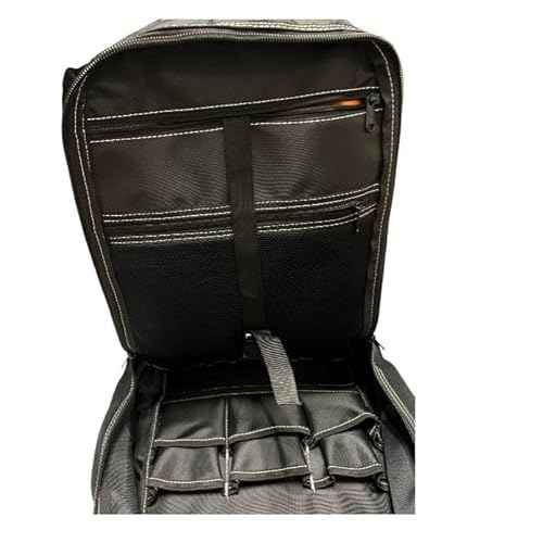 20-408 490mm Heavy Duty Polyester Tool Backpack with Plastic Base, Orange/Black