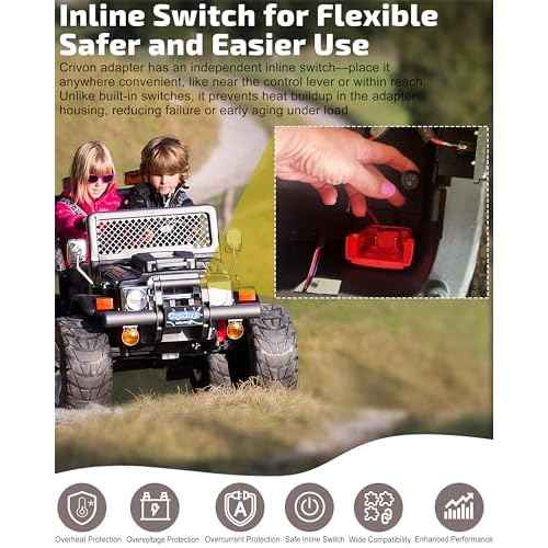 1-Pack 18V for Milwaukee M18 Battery Adapter for Power Wheels Battery Upgrade Conversion Kit with Switch Fuses Wire Connectors 12AWG Wire Power Tool Drill Battery Converter Adapter for DIY RC Car, Etc