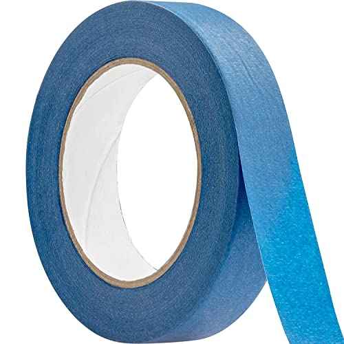 No-Residue 1 Inch, 60 Yard Blue Painters Tape 1 Pk. Easy-Tear, Pro-Grade Removable Masking Tape Great for Home, Office, Commercial Contractor. Clean, Drip-Free Painting w/Wide Crepe Paper Rolls