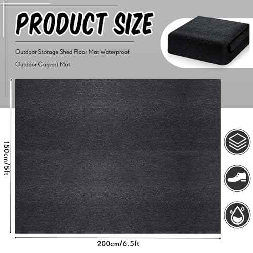 Tinideya 6.5 x 4.9 ft Outdoor Storage Shed Floor Mat Waterproof, Non Slip & Washable Camping Tent Carpet for Outdoor Camping, Lawn Supplies Storage(Storage Shed Not Included)