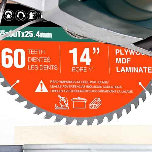 14 Inch 60-Teeth Circular Saw Blade for Cutting Wood, Plastic Laminate and Composite Materials Wood Cutting Disc