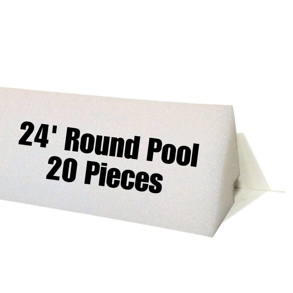 Freetime Fun 46" 20 PCS Peel and Stick Pool Cove for 24' Round Above Ground Pool - Dense Closed Cell Foam Peel and Stick Above Ground Pool Cove with Adhesive Back for Pool Liner Protection