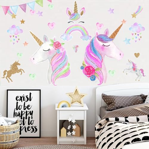 Unicorn Wall Decal, Stickers Children's Room Princess Decoration Wall Kids Room Decor Decals Bedroom for Girls