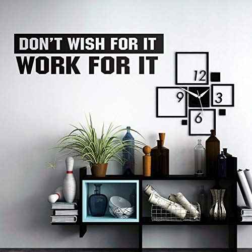 2 Pieces Gym Wall Decal Motivational Vinyl Wall Decals Be Stronger Than Your Excuses Sticker Don't Wish for it Work for it Large Gym Quote Home Decor Stickers for Home Yoga Exercise Fitness
