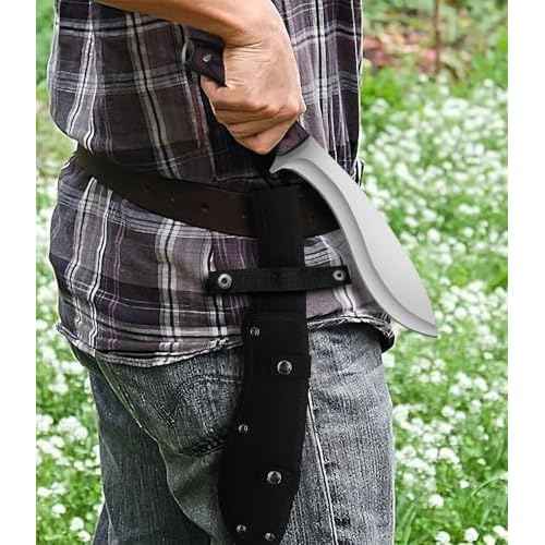 JXE JXO 13.2" Machete, Full Tang Machete for Cutting Trees Heavy Duty, 1065 High Manganese Steel with Nylon Sheath for Yard Work, Bushcraft and Outdoor