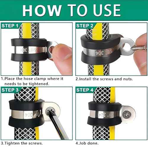 30 Pack Cable Clamp, 3/4 Inch Stainless Steel Wire Clamp with Metal Rubber Clips £¬Cable Clamps Assortment Kit for Cable Rigid Pipe Strap (20mm)