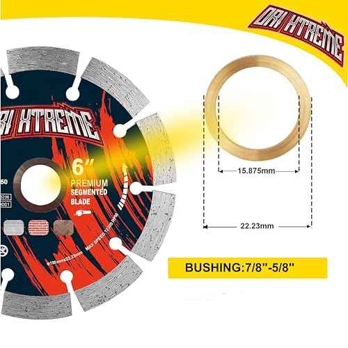 6 Inch Diamond Saw Blade 2Pcs, Segmented General Purpose Blade Dry/Wet Cutting Concrete, Masonry, Brick, Block,7/8"-5/8¡± Arbor