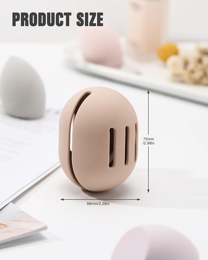 FERYES 2 PCS Makeup Sponge Holder Ã¢ÂÂ Shatterproof Eco-Friendly Silicone Beauty Make Up Blender Case for Travel