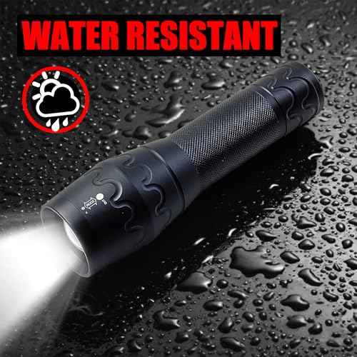Single Mode High Lumens Led Flashlight for Outdoor Camping Hiking Emergency,2-Pack