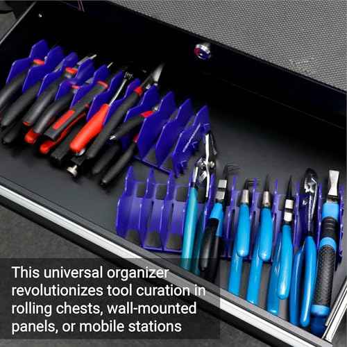 Cenfoge Plier Organizer, Plier Rack, Plier Holder and Cutter Organizer with Non-Slip Rubber Base, PlierOrganizer for Tool Box Drawer, 40 Slots, Tool Storage, Plier Rack (4 PC-Blue)