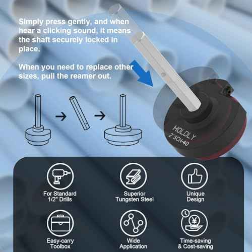 3Pcs PVC Pipe Reamer Kit Compatible with 1-1/2inch,2inch, 3inch PVC Pipe. PVC Fitting Saver for Water Lines, Drain Lines, and Vent Lines - Plumbing Tool for Pipe Cutting - Clean Ream Extreme