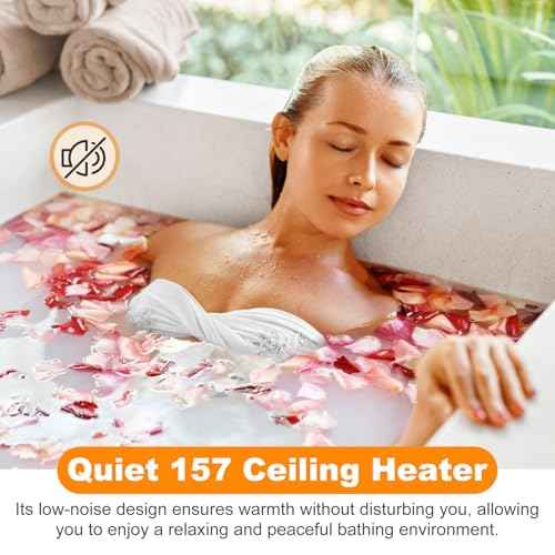 157 Bathroom Heater Ceiling,Compatible with Broan-NuTone 157 Low-Profile Fan-Forced Ceiling Heater,1250W Rapid Heating,Enclosed Sheath Element for Bathroom, Kitchen, and Home, Satin Aluminum