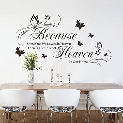 Because Someone We Love is in Heaven Quotes Wall Stickers Decal Room Decor DIY