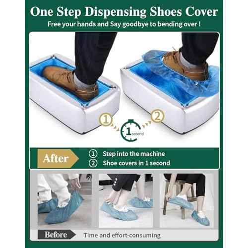 2025 Upgraded Shoe Cover Dispenser Automatic Machine with 200pcs Disposable Covers and Fits Most Shoes Size, Ideal Indoor Use for Home, Office, Hospital, Factory, Laboratory