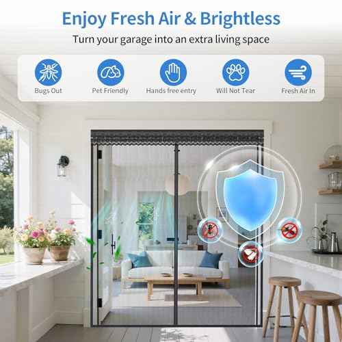 Retractable Magnetic Screen Door with Sliding Track for 72x80 Inch Doors, Pet-Friendly Fiberglass Mesh Screen to Keep Bugs Out, Fully Retractable for Balcony, Patio, French, and Sliding Doors