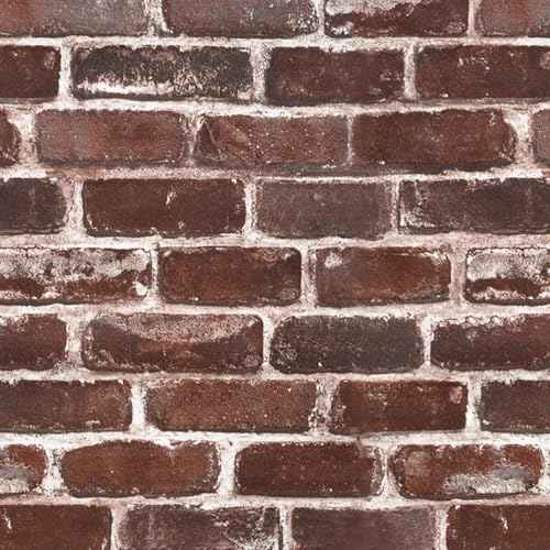 Red Brick Wallpaper Peel and Stick Realistic Distressed Textured Rock Stone Self Adhesive Contact Paper Embossed Vintage Removable Vinyl Wall Paper Faux Brick Look Wall Covering 118inch