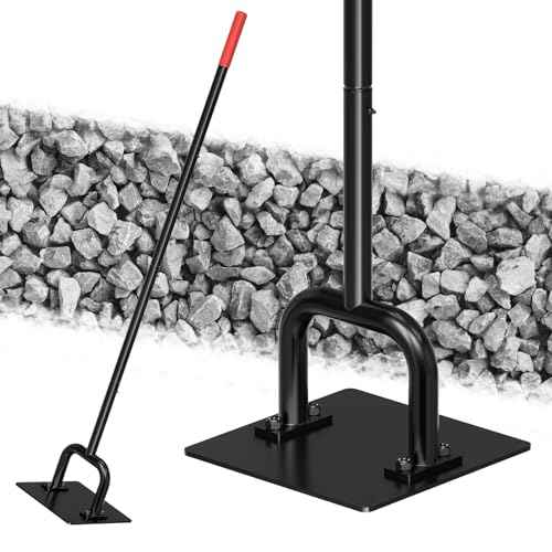 Heavy Duty 10"x10" Steel Tamper Tool with 57" Long Handle and Rubber Grip, Hand Compactor Tool for Soil, Gravel, Asphalt, Driveway, Sidewalk and Paver Base Leveling