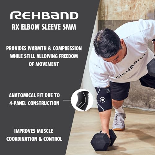Rehband Elbow 5mm Compression Sleeve, Neoprene Elbow Sleeves for Weightlifting, Anatomical Design, Non-Slip & Close Fitting, Elbow Support Unisex, Colour:Camo - 1 Pair, Size:X-Small