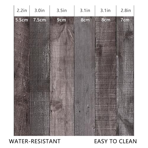 WENMER Wood Contact Paper 17.71¡± x 118¡± Rustic Wood Wallpaper Wood Peel and Stick Wallpaper Brown Grey Wood Grain Contact Paper Faux Wood Wallpaper Self Adhesive for Cabinet Countertop Shelf Wall