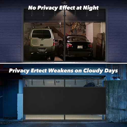 Privacy Garage Door Screen Blackout for 2 Car Garage-16x7FT Magnetic Garage Screen, 9.6LB Heavy Duty Thicker 265g/§³ Mesh, Hands Free, Magnetic Privacy Garage Screen Door(Black, 16 * 7FT)