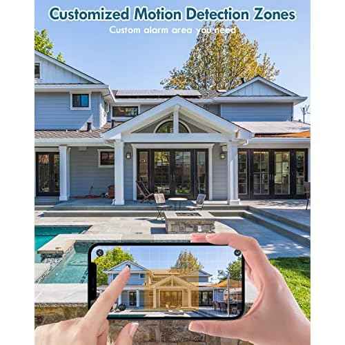 Solar Security Cameras Wireless Outdoor, 2K PTZ Solar Cameras for Home Security, 2.4G Wi-Fi Outdoor Camera Wireless with PIR, Color Night Vision, 2-Way Talk, 4dbi, Spotlight/Siren