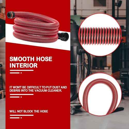 16FT Shop Vac Hose with 6 Adapter Attachments,Fits 1-1/4" Vacuum Cleaner Hose,Multi-Size Fittings0.9" to 1-3/4",Universal Shop Vac Accessories (Please Confirm Hose Size Compatibility)