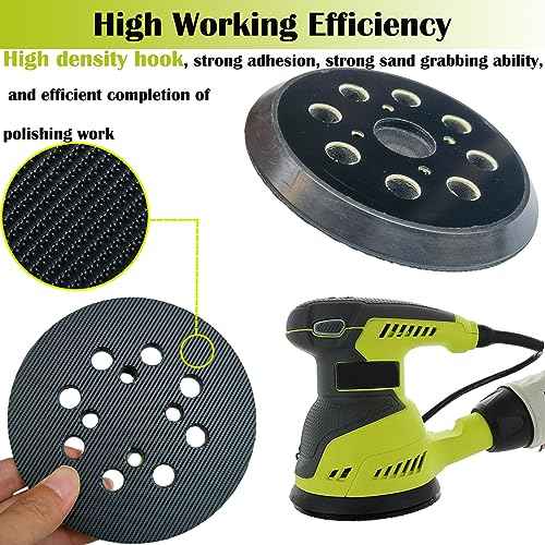 2 Pack 5 Inch 8 Hole Replacement Sander Pad for Ryobi Sander, 5 Inch 8 Hole Hook and Loop Replacement Sanding Pad for Ryobi RS290, RS241, RS240, RS280, RS280VS, RS281VS, P411 Random Orbit Sander