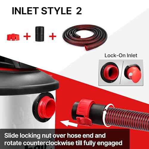 Shop-Vac Premium Universal Hose Plastic 12'X 1-7/8", Replacement Hose Compatible with Rigid, Dewalt, Husky, Craftsman, Bauer, Masterforce Vacuum Cleaners