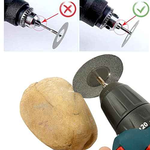 Wolfride 10Pcs Diamond Cutting Wheel Cutting Discs for Rotary Tool Disc Drill Blades and Mandrel for Glass Tile Metal