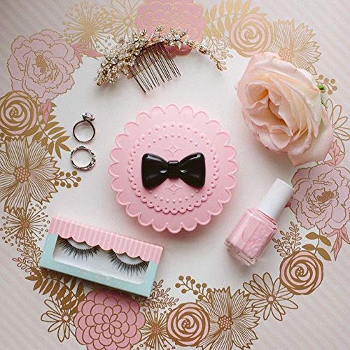 Cosmetic Case with Mirror Eyelash Case Makeup Storage Box Travel Cosmetic Bag Pink Place Eyelashes