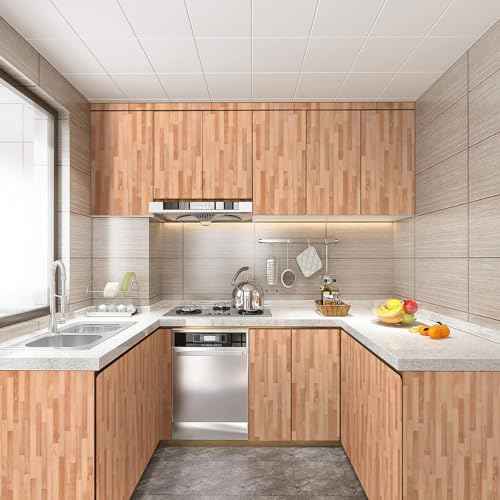 Jeweluck Wood Contact Paper Peel and Stick Wallpaper 17.7inch ¡¿ 118.1inch Faux Wood Peel and Stick Countertops Self Adhesive Contact Paper Waterproof Wood Wall Paper Decorative for Cabinets Vinyl