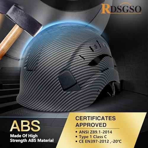 ANSI-Certified Industrial Safety Helmet RGS-6C with Adjustable Vents, 6-Point Suspension Hard Hats for Construction, Rescue, Outdoor Work