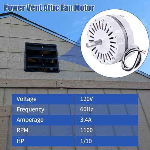 F0510B2497 White Attic Fan Replacement Motor Kit ? Includes F0510B2944 Power Attic Vent Fan Unit, Bridges, and Nylon Locking Nuts ? Compatible with Lomanco 2000 Series